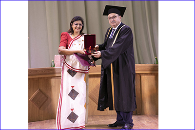 AWARDING OF SRI LANKAN AMBASSADOR JANITA ABEYVIKREMA LIYANAGE WITH THE TITLE OF HONORARY WORKER OF KSMU